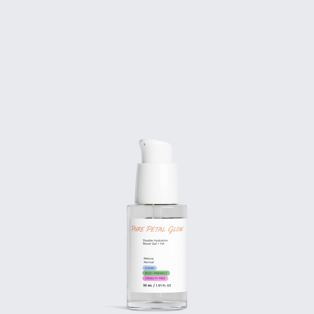 Double Hydration Boost Gel + HA  bottle on a light gray background