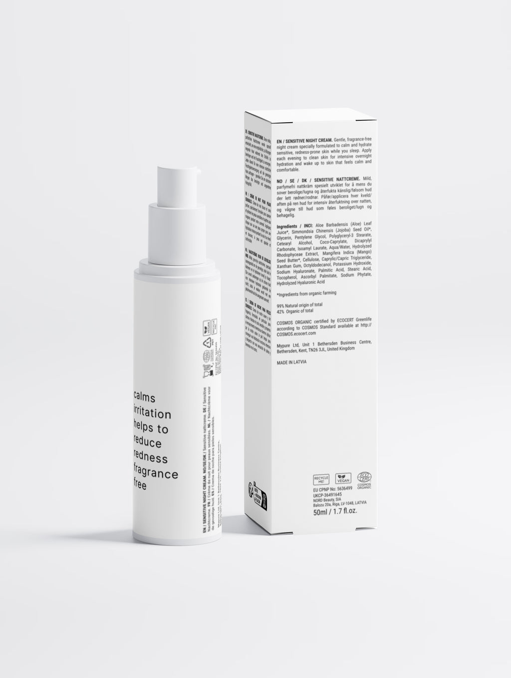 Sensitive Skin Overnight Cream, Fragrance Free
