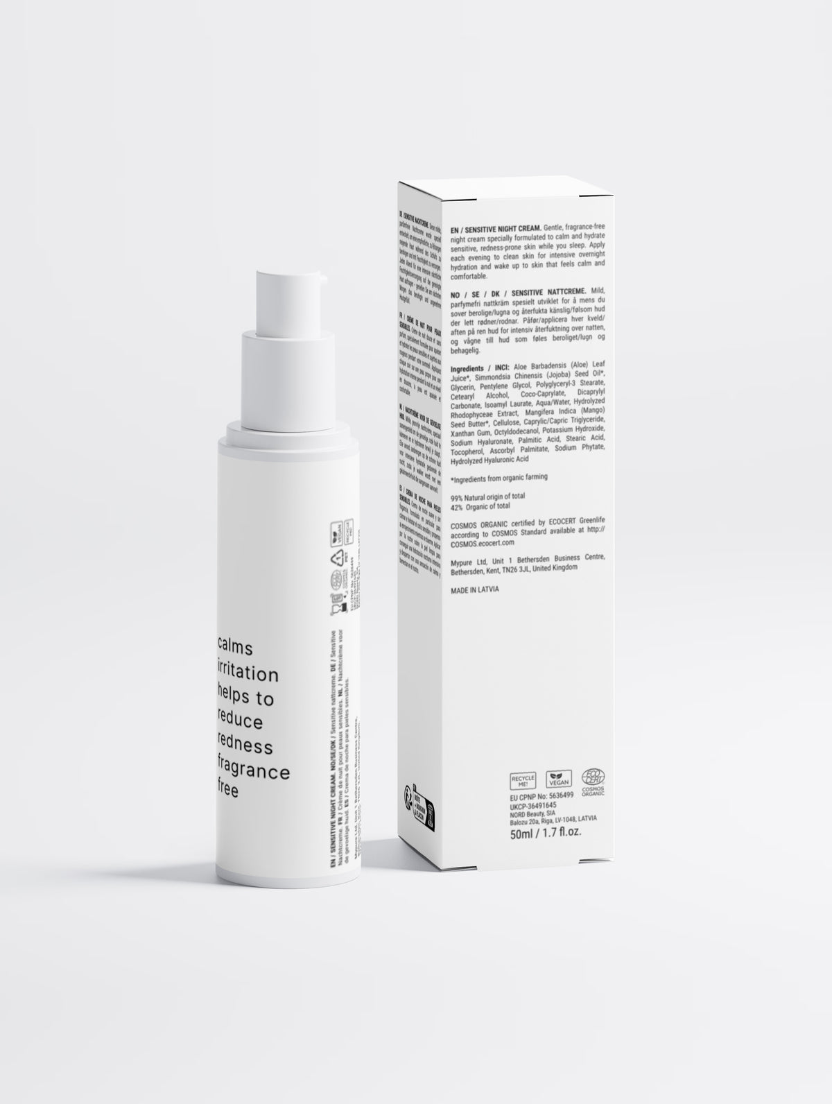 Sensitive Skin Overnight Cream, Fragrance Free