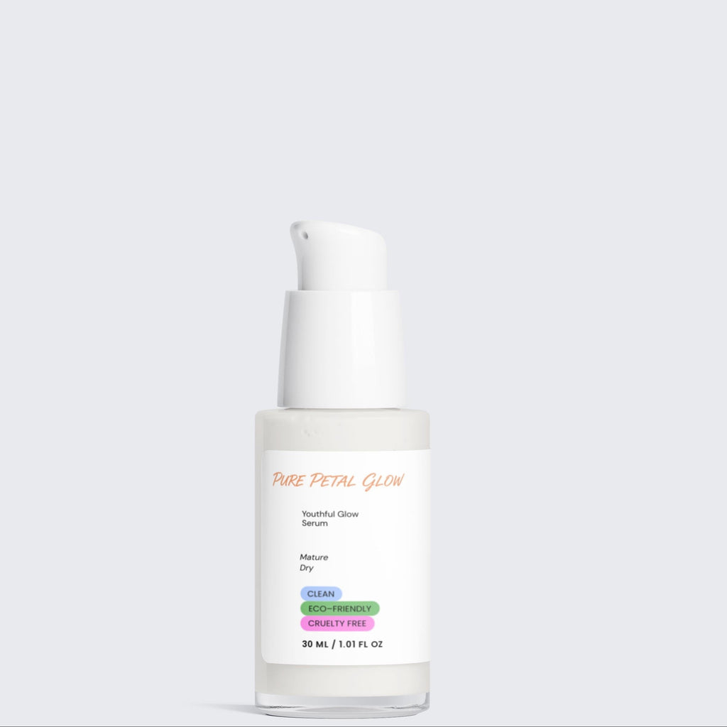 Youthful Glow Serum bottle with a white background